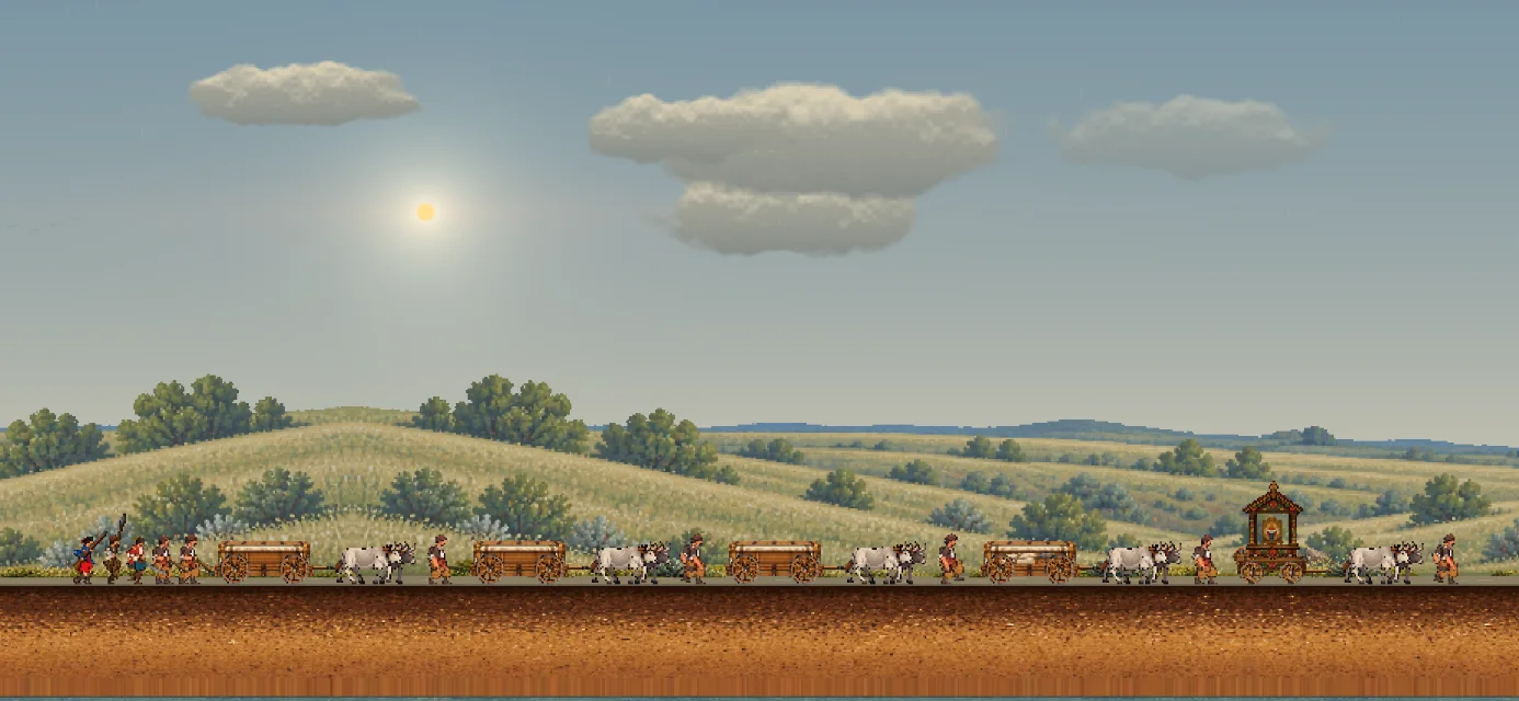 Northern steppe — Green rolling hills and copses as the steppe gives way north.